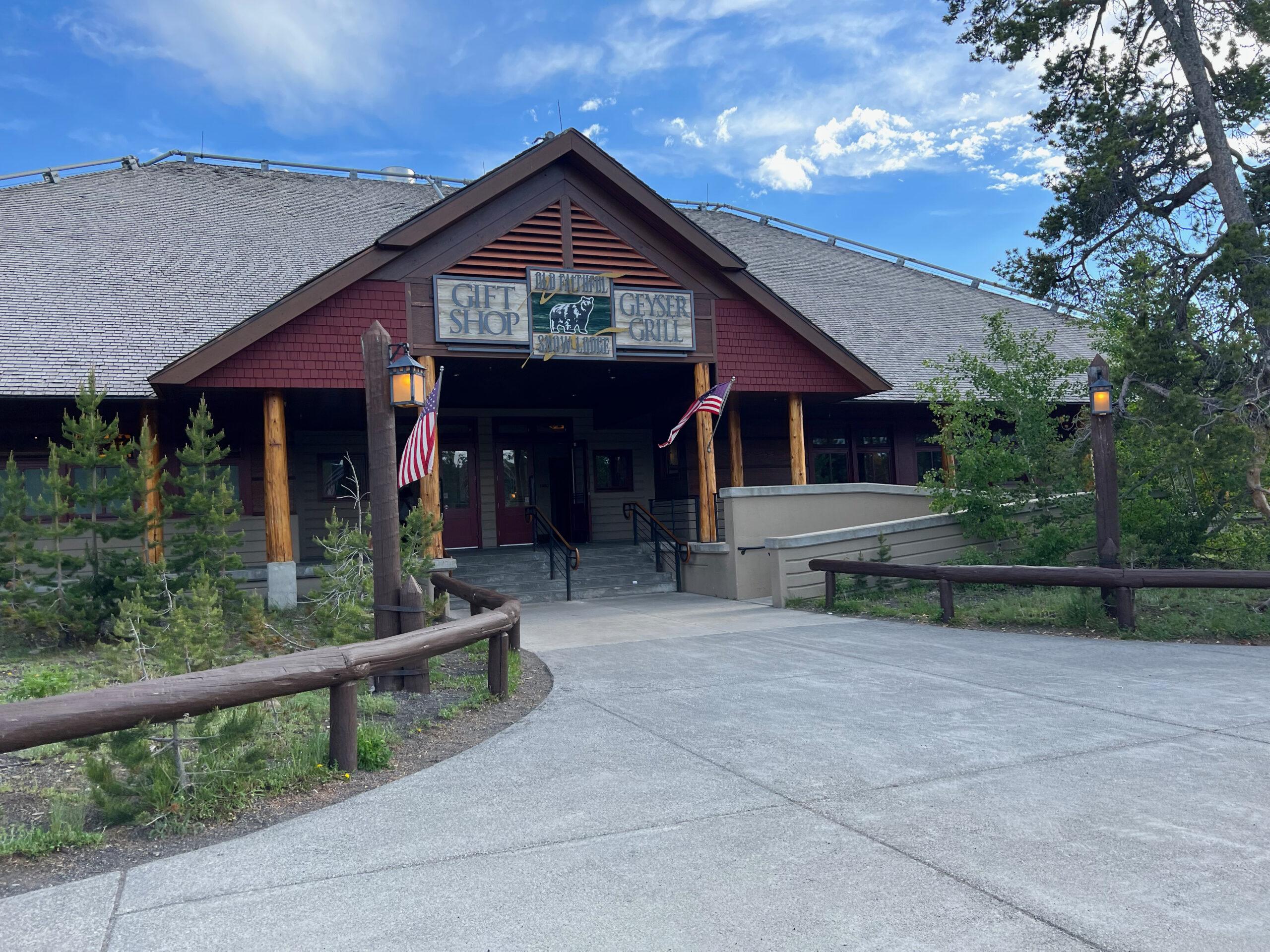 front of Old Faithful Snow Lodge