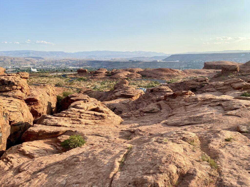 view of St. George from hills above