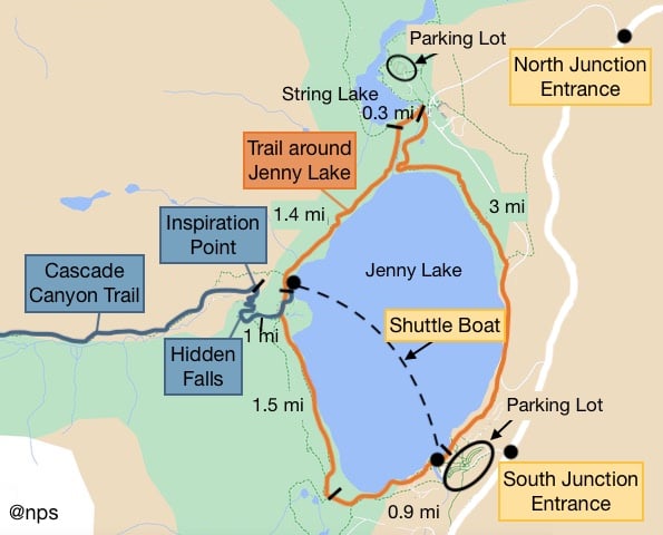 Map of the Jenny Lake area