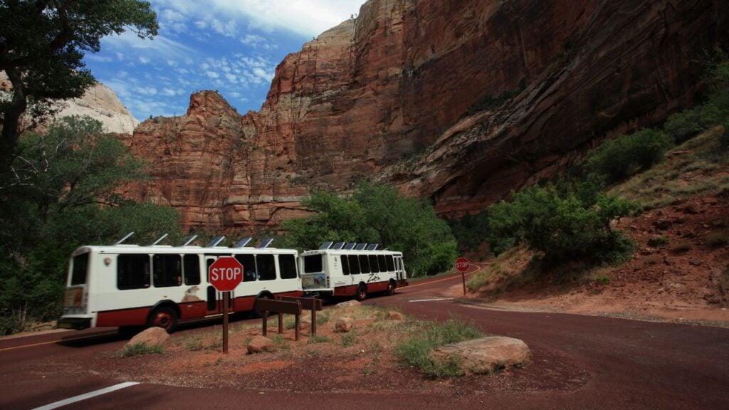 Shuttle in Zion Canyon