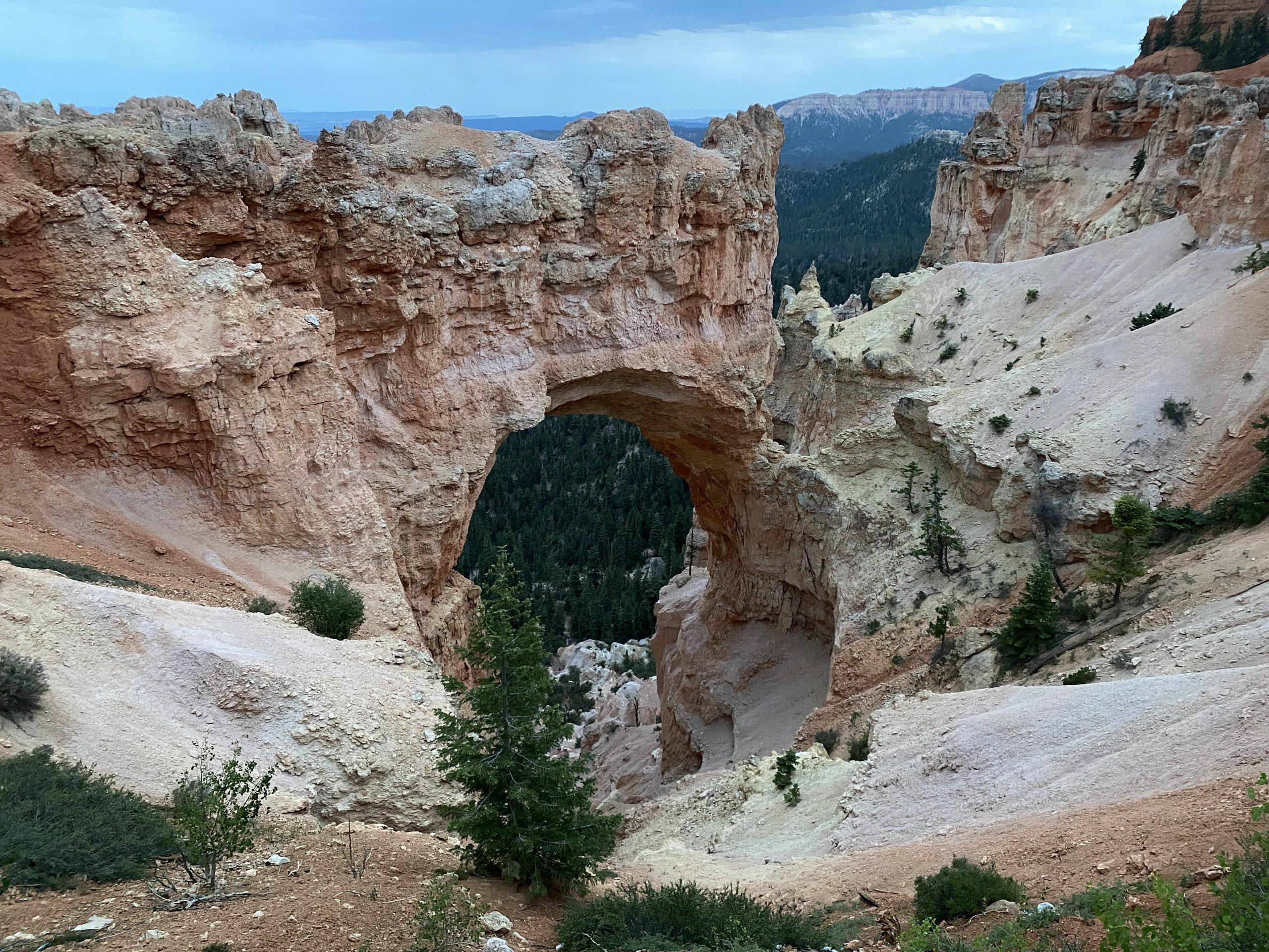 natural bridge arch in canyon
