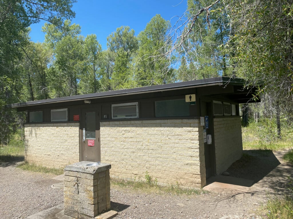 Restroom building at Gros Ventre Campground