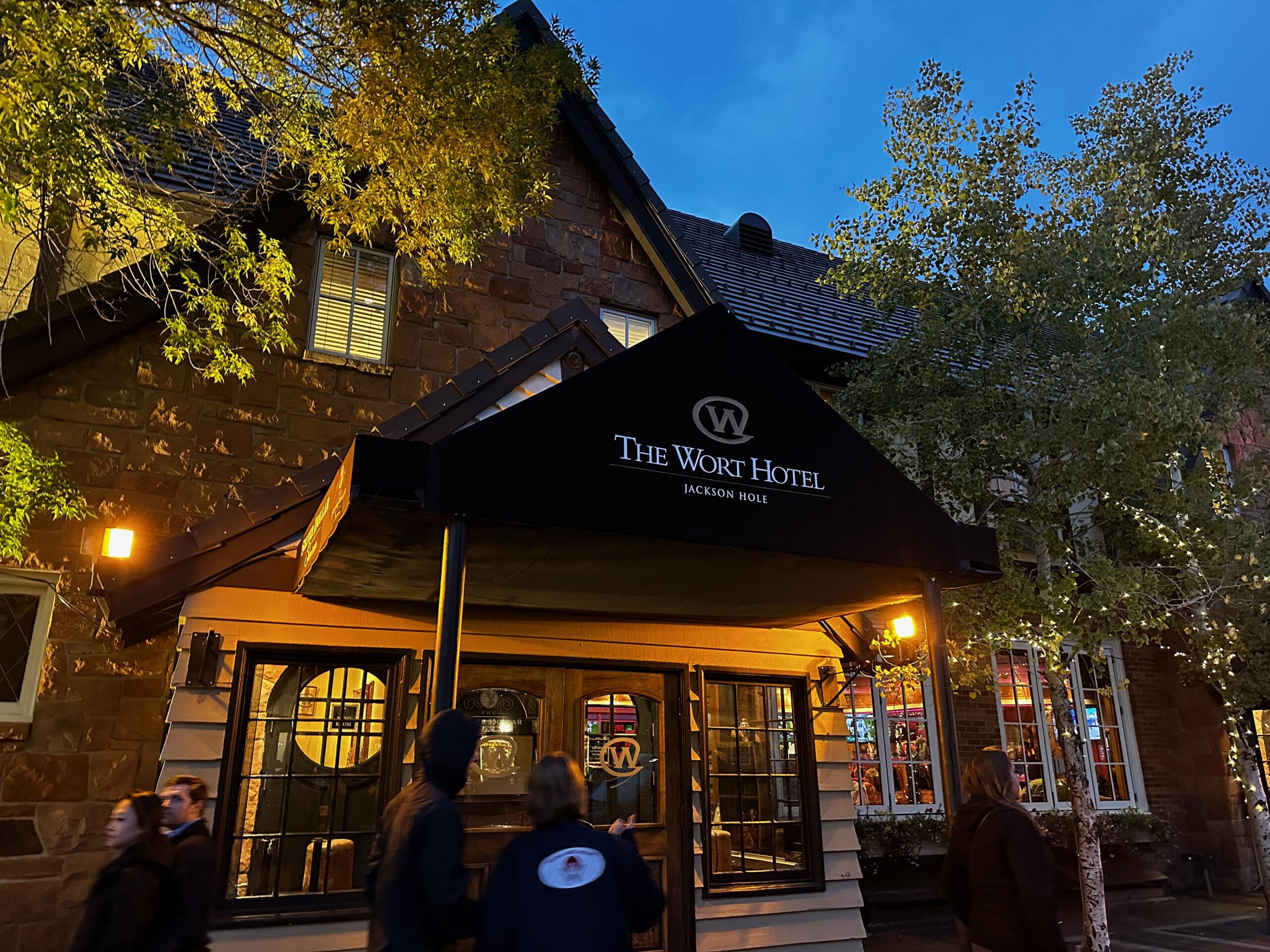 Front view of Wort Hotel in Jackson, Wyoming