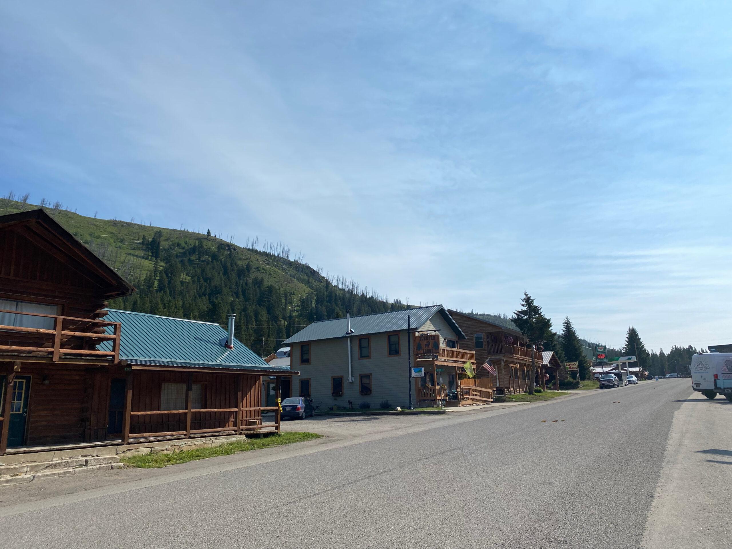 View of Street with buildings in Cooke City Montana