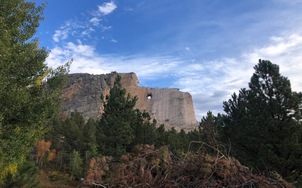 Crazy Horse through the trees