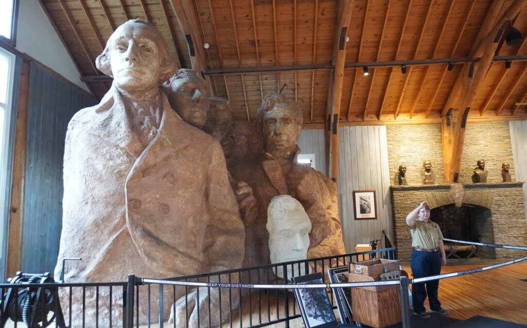 Mount Rushmore replica in the Sculptor's Studio