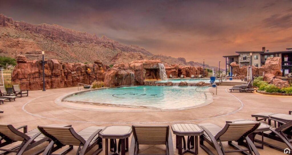 waterfall and pool