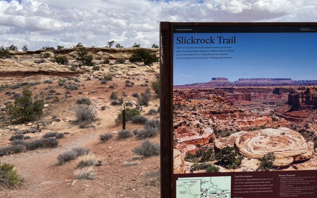 slickrock trail sign at trailhead