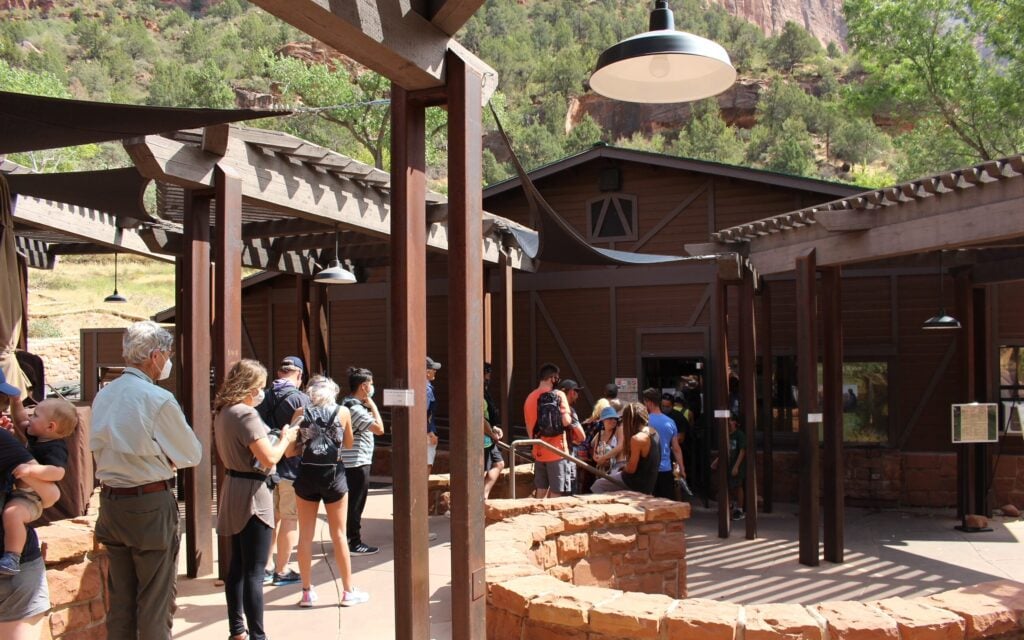 People at Zion Lodge