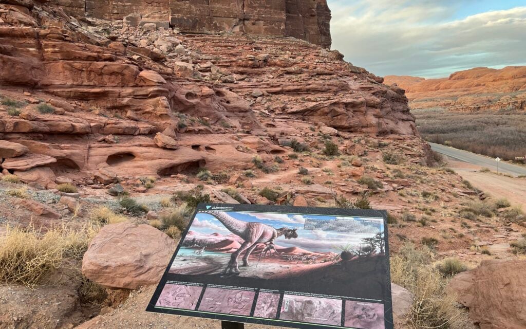 Dinosaur tracks on Potash Road Moab