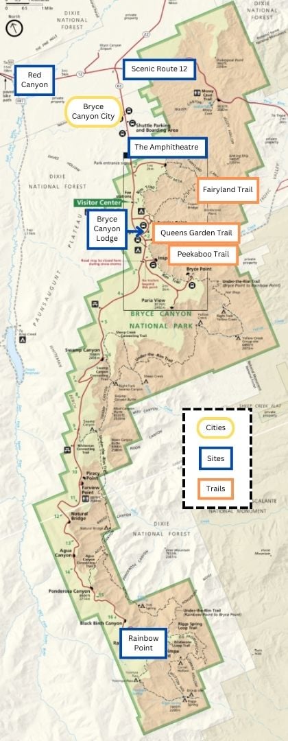 Bryce Canyon National Park Map
