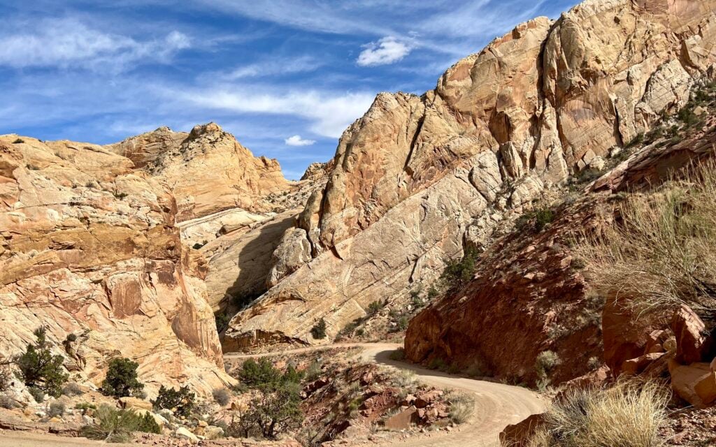 dirt road switchbacks
