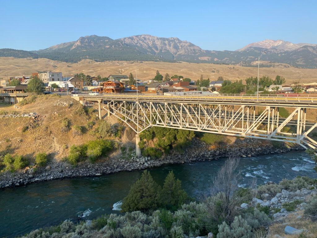 town across bridge