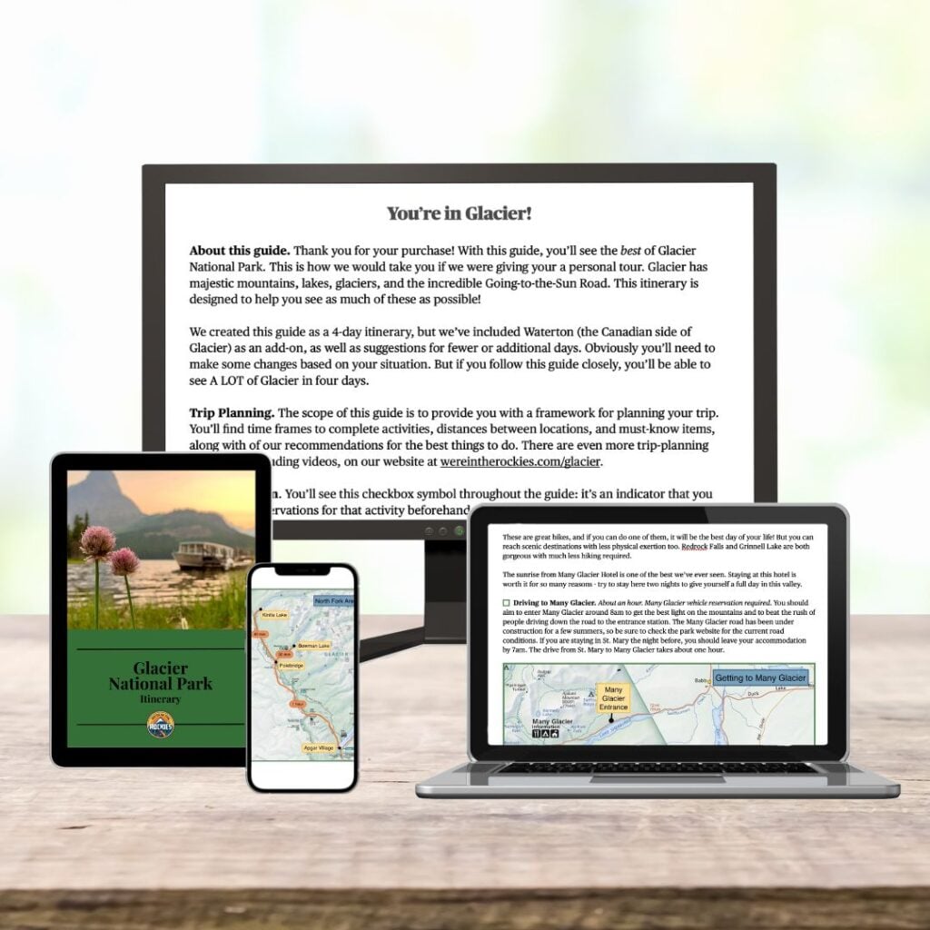 We're in the Rockies Glacier itinerary on 4 devices