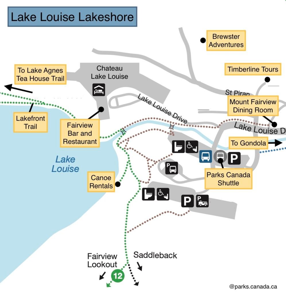 Map of Lake Louise area