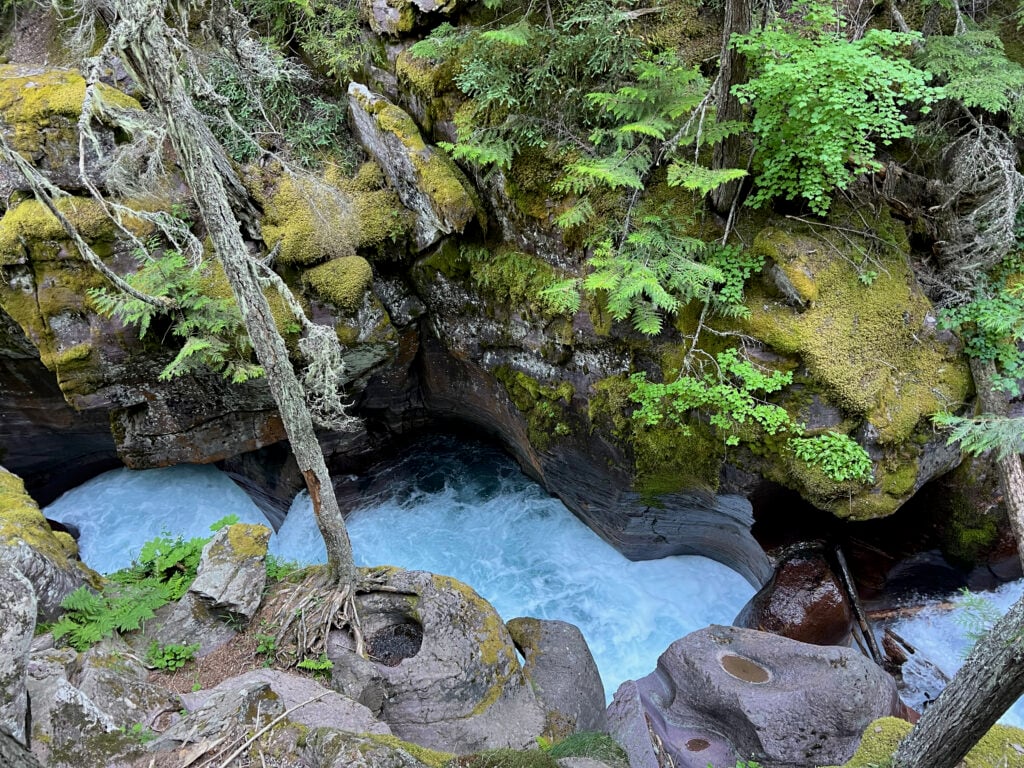 overlook of McDonald Creek in Glacier