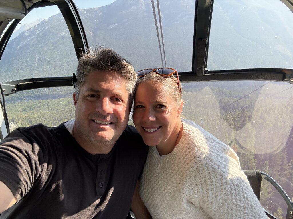 man and woman on gondola