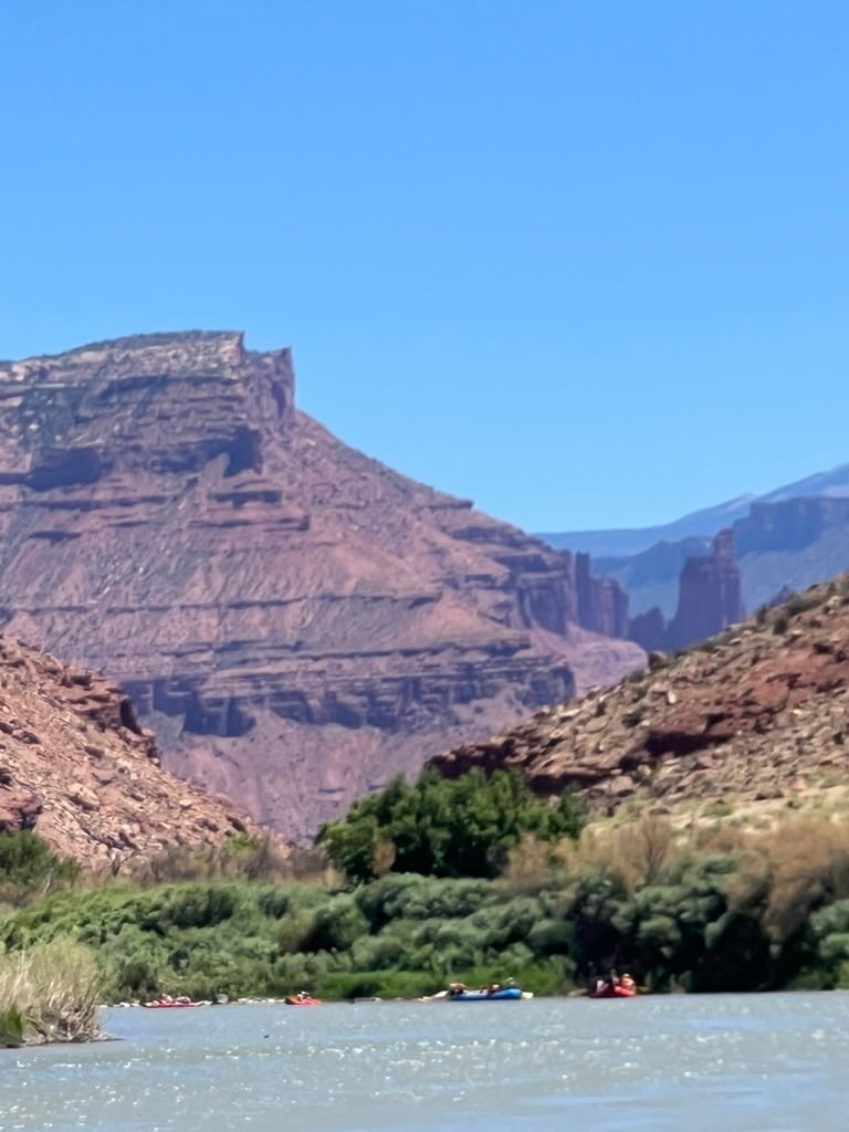 rafts on the Colorado River in Moab