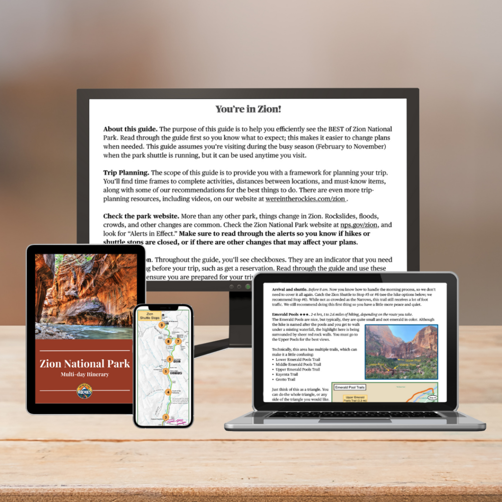 We're in the Rockies Zion National Park guide images