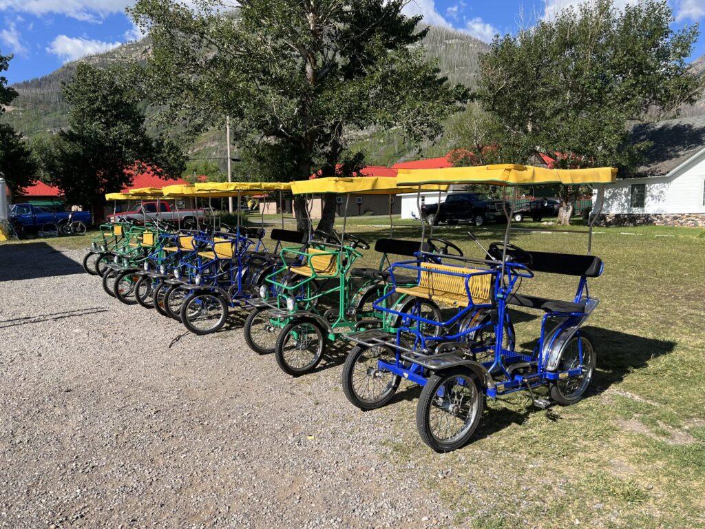 surrey bikes lined up