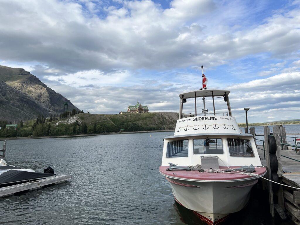 boat at dock in Waterton Lakes