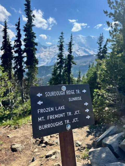 sign for trail in Mount Rainier