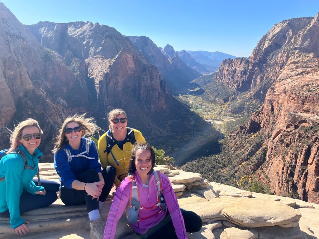 women at the top of Angels Landing