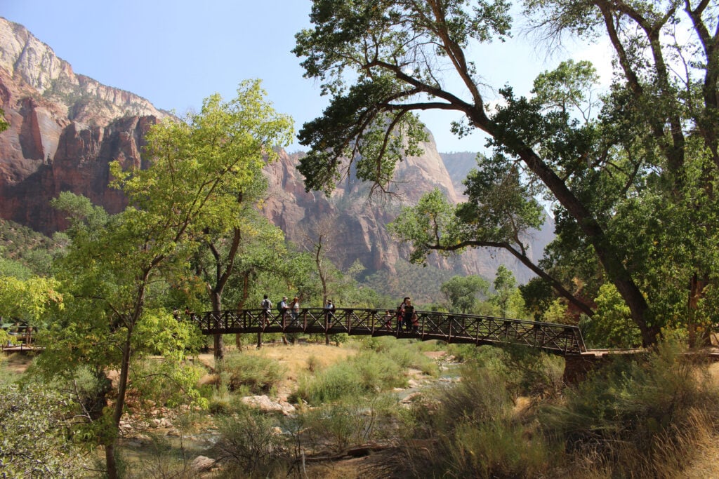 bridge on Emerald Pools Hike in Zion Canyon
