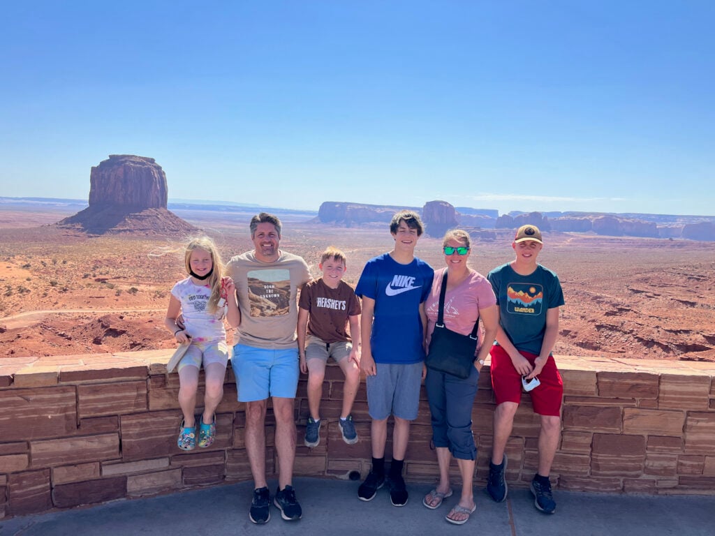 family in Monument Valley