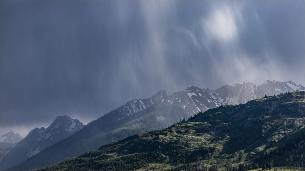 rain on mountains