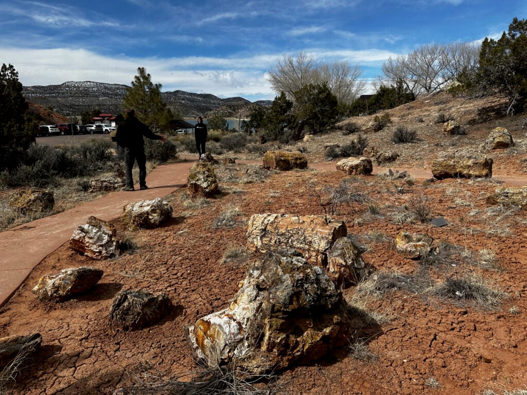 people walking on path at Escalante State Park