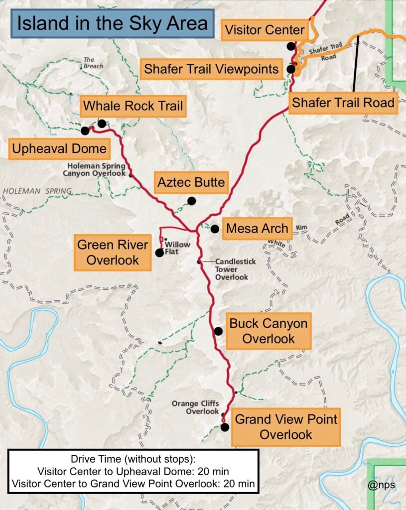 Map of the Island in the Sky area of Canyonlands