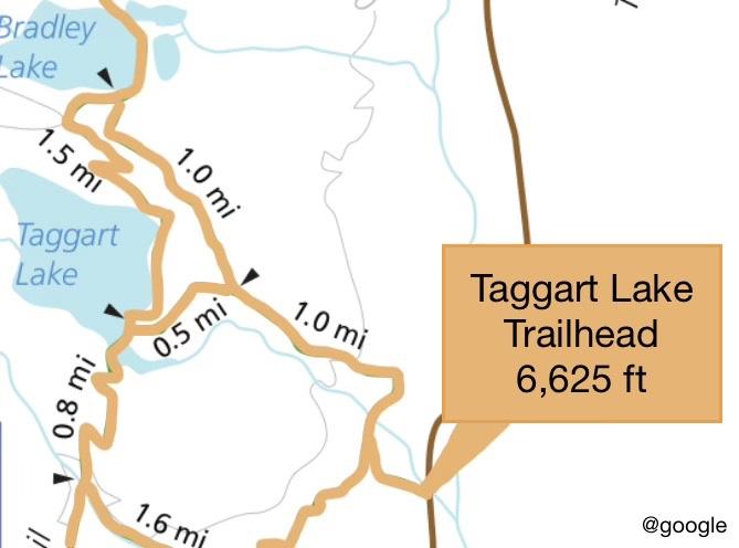 map of Taggart Lake Trail in Grand Teton