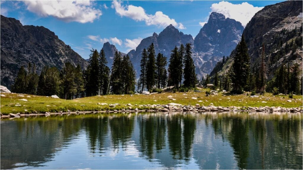 lake along trail in Grand Teton