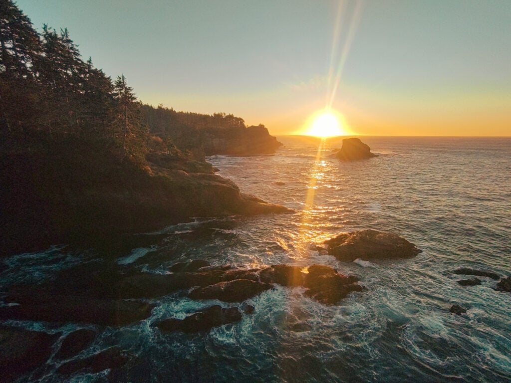 sunset at Cape Flattery in Olympic National Park