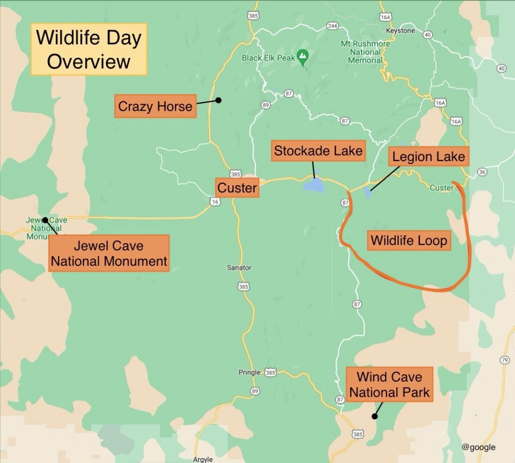 Map showing Jewel Cave and Windcave