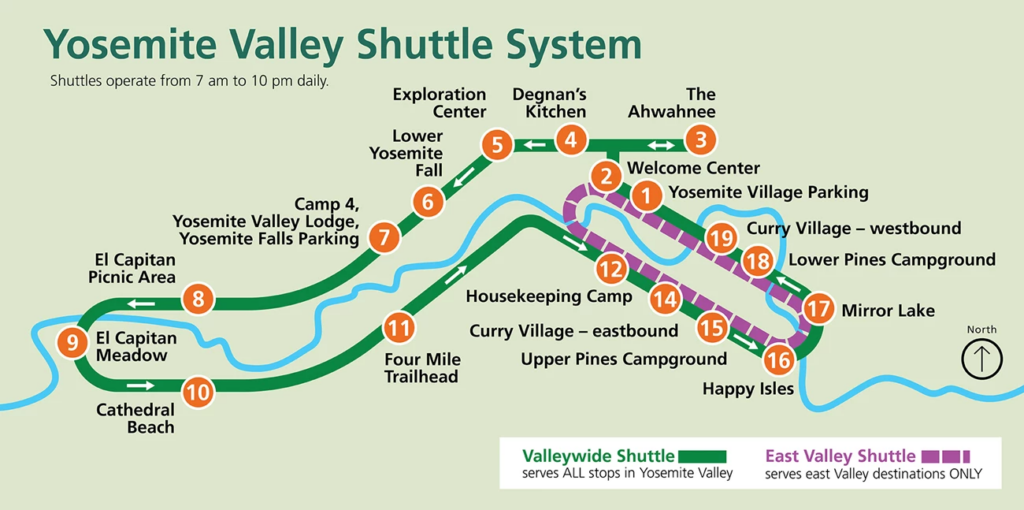 graphic showing shuttle route