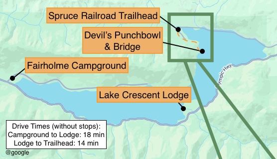 map showing the Devil's Punchbowl area