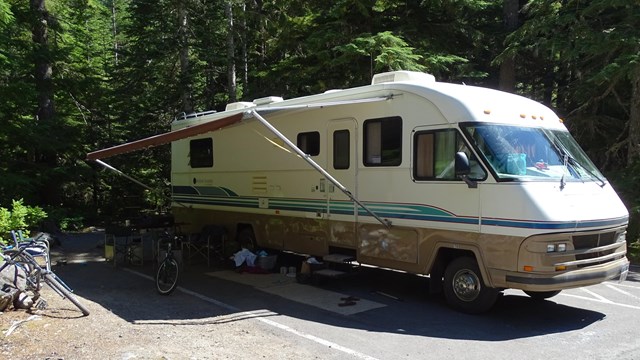 Rv in campsite