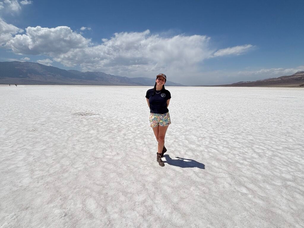 girl standing in Death Valley
