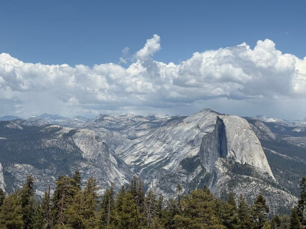 view of Half Dome from Sentinel Dome