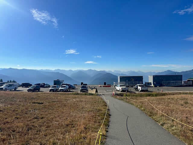 road leading to parking lot