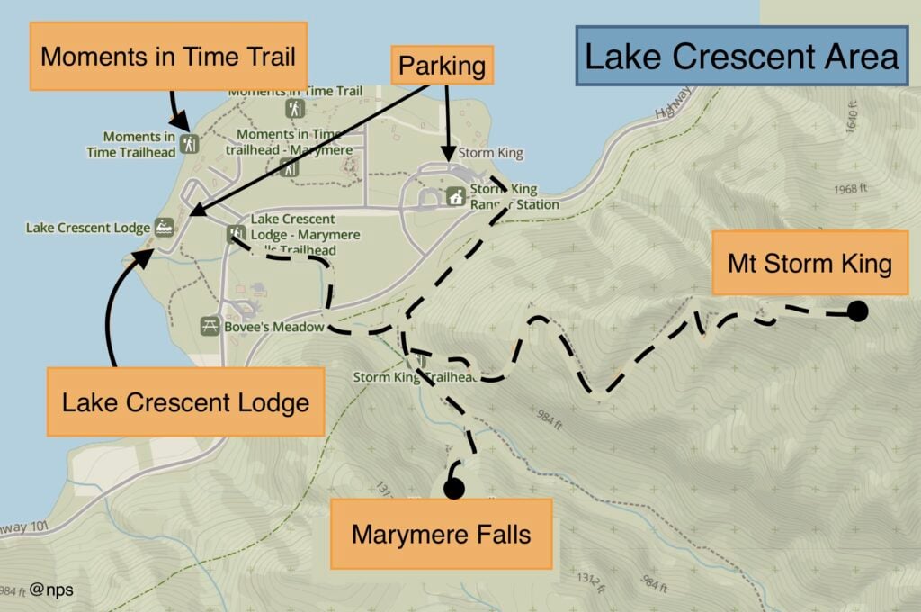 Map showing the Lake Crescent area