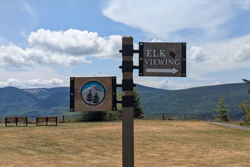Elk Viewing sign at Forest Learning Center