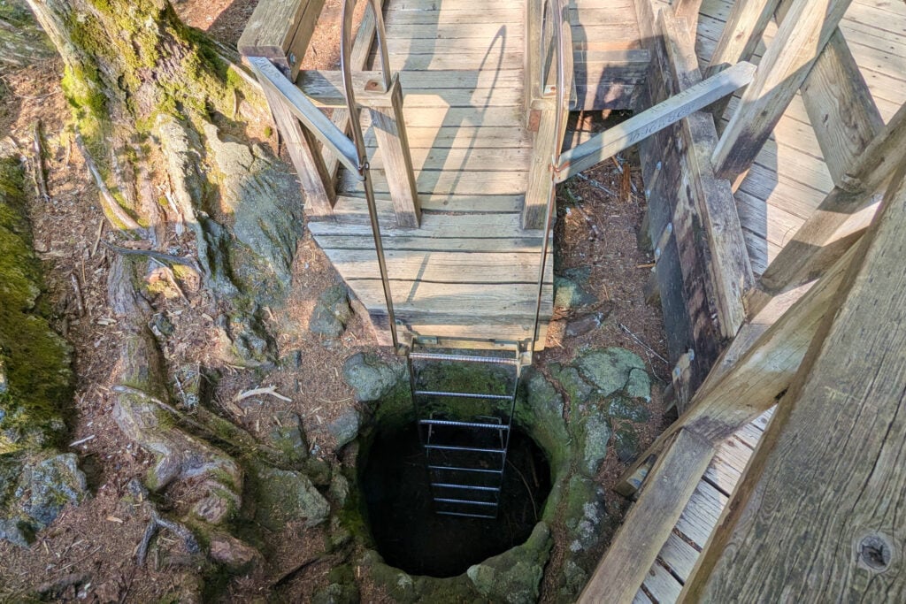 ladder at exit of tunnel