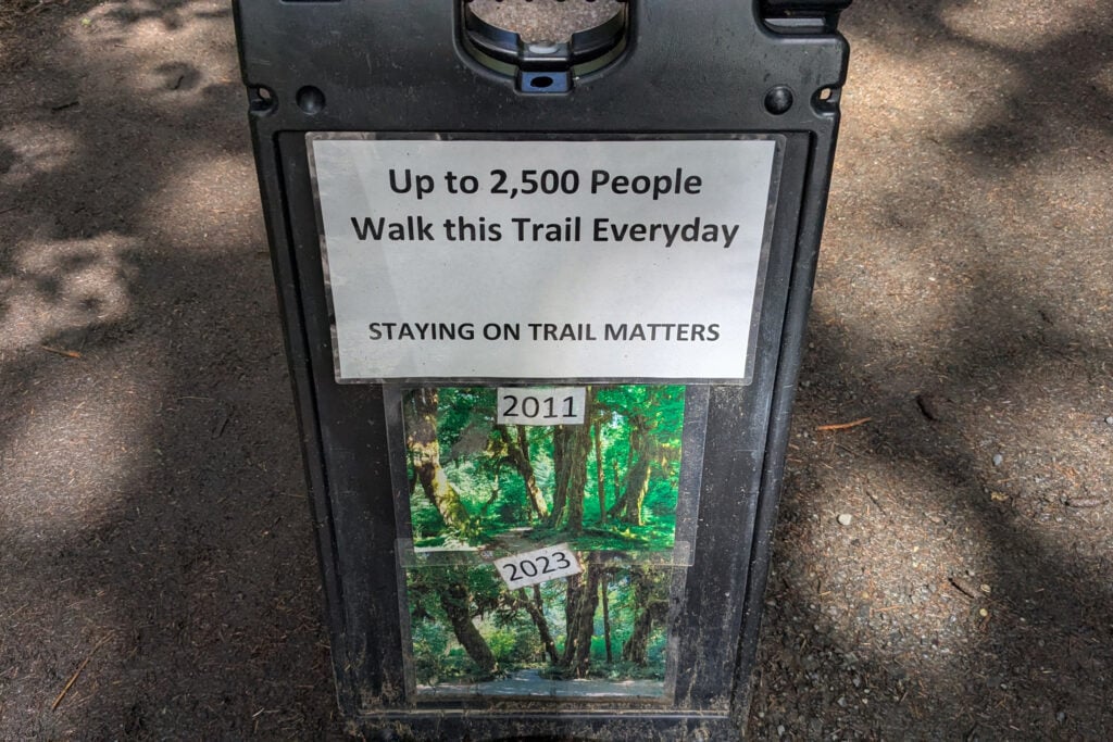trail sign in Hoh Rain Forest