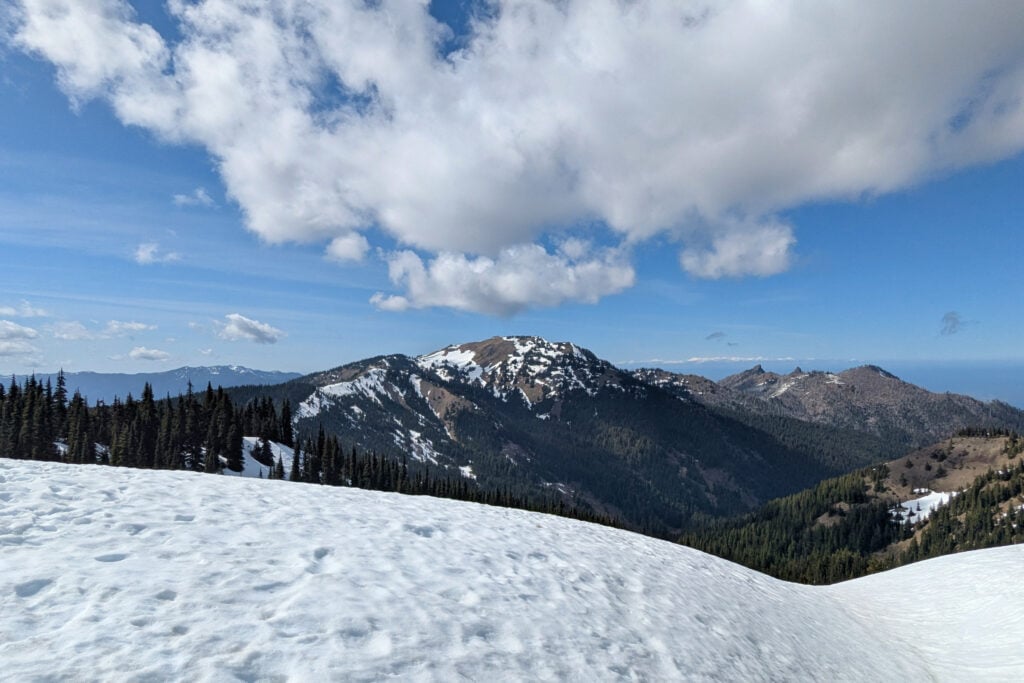snow on hills