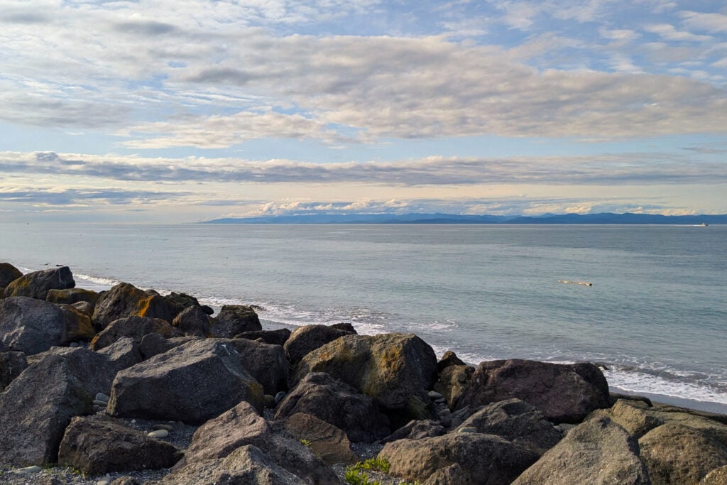 view of ocean waves from beach