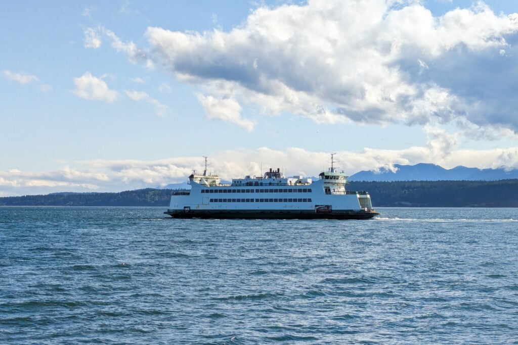 ferry in ocean