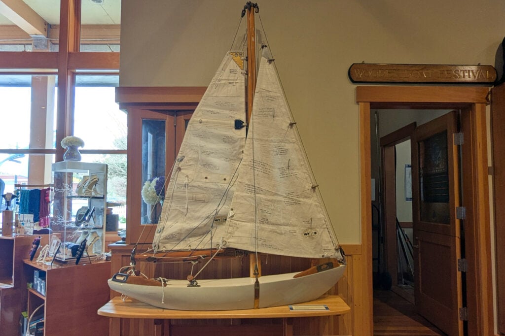 wooden boat display